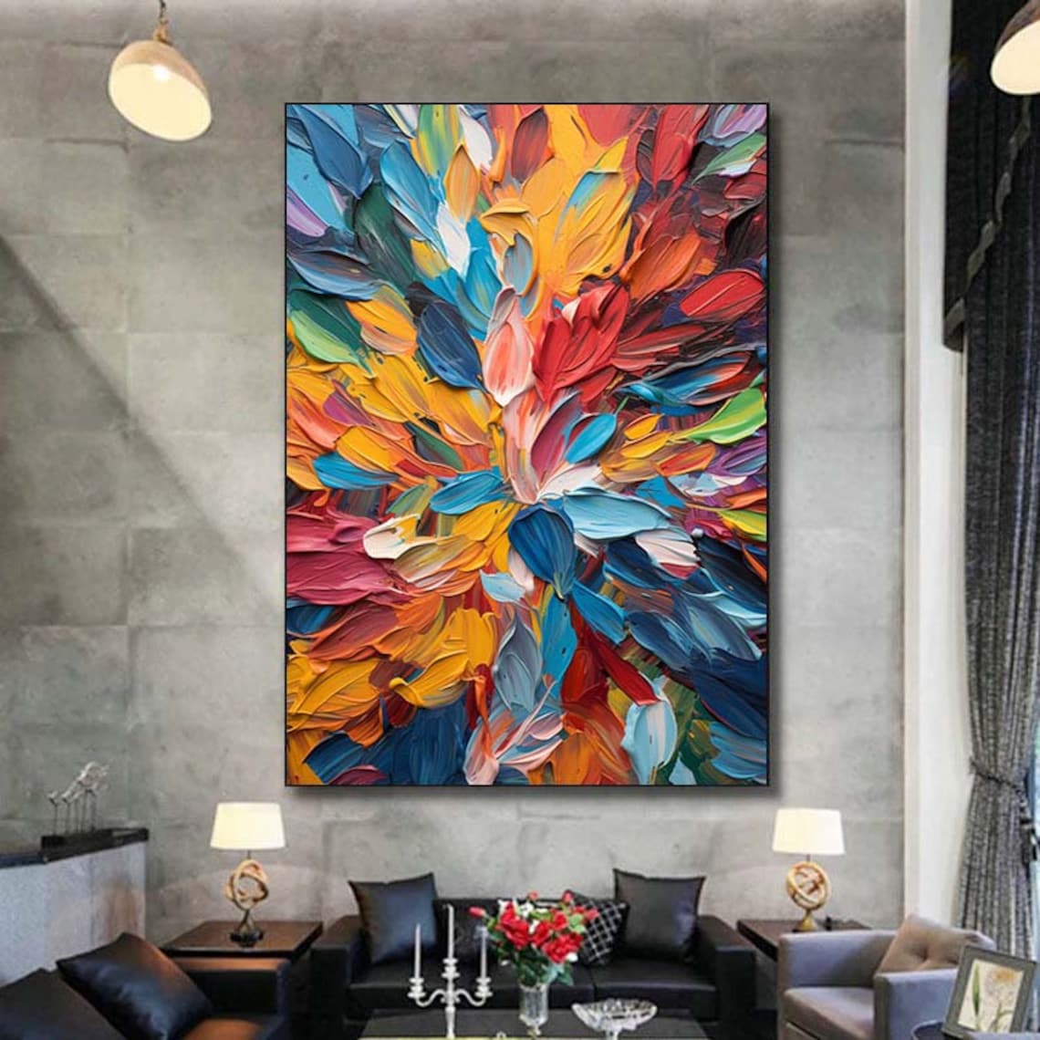 Knife Painting Abstract Textured Art Print - Image 2
