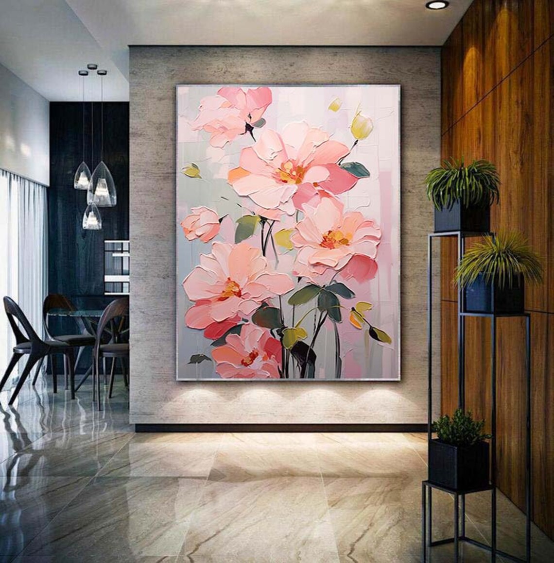 Abstract Pink Flower Art Print, Boho Wall Decor - Image 7