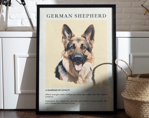 German Shepherd Dog Minimalist Modern Art Print