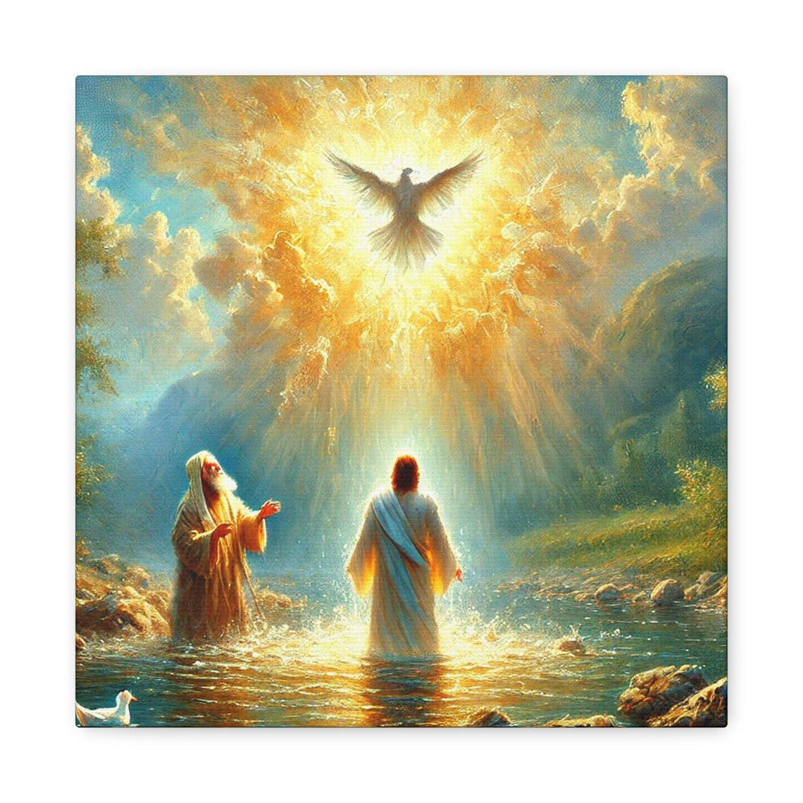 Baptism of Jesus Radiant Dove Descending Over the River Poster