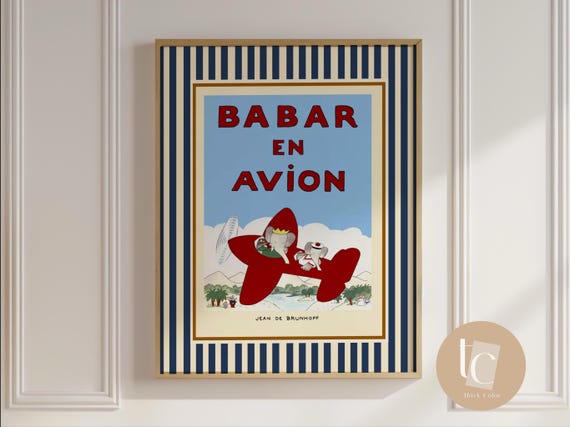 Babar The Elephant Retro Nursery Art Print