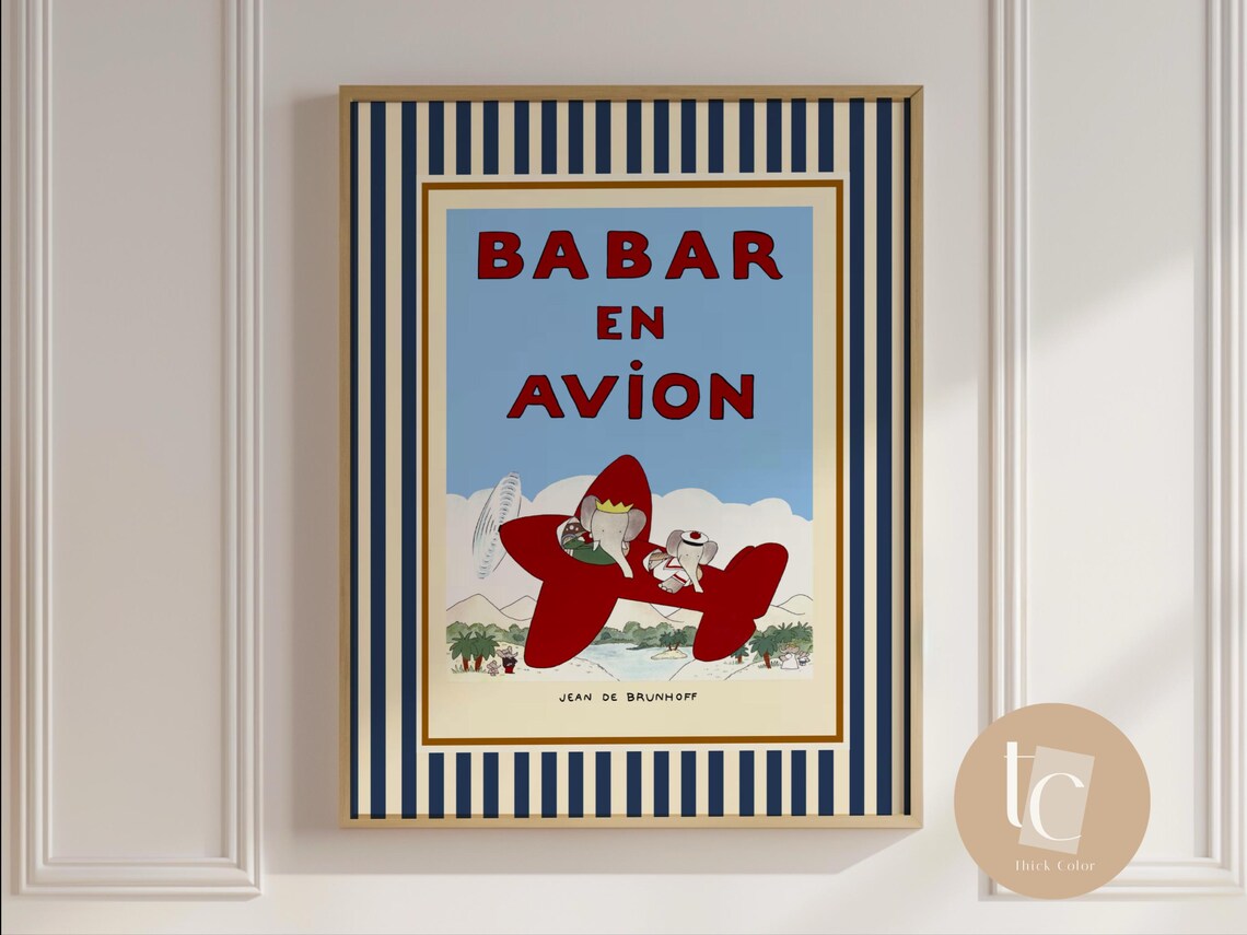 Babar The Elephant Retro Nursery Art Print