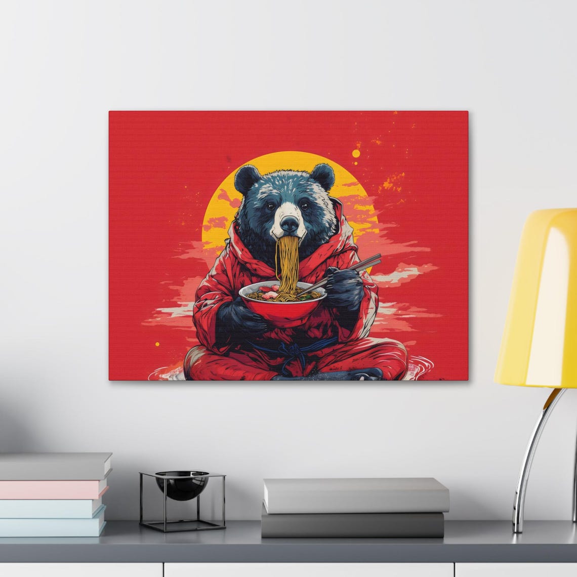 Maximalist Eclectic Ramen Bear Print Bold Altered Animal Portrait Fantasy Fun Colorful Renaissance Rustic Art - Image 2