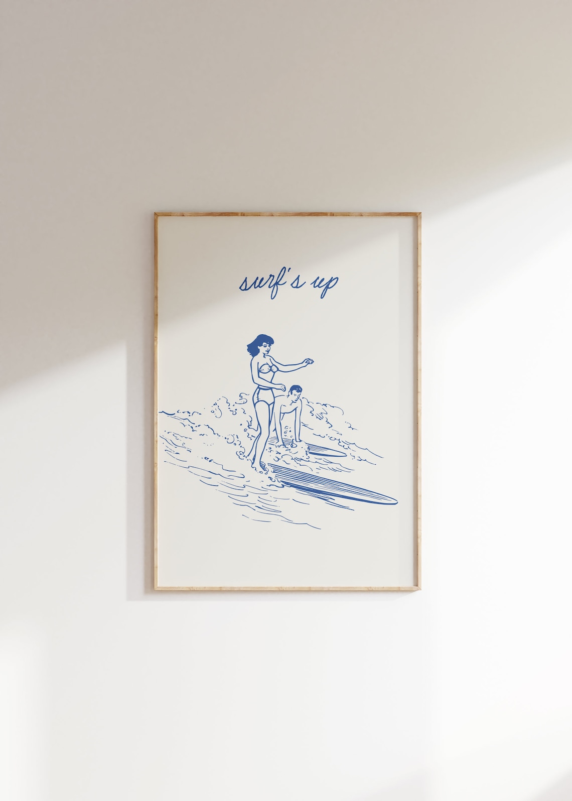 Vintage Surfboard Art Print, Modern Coastal Style - Image 2