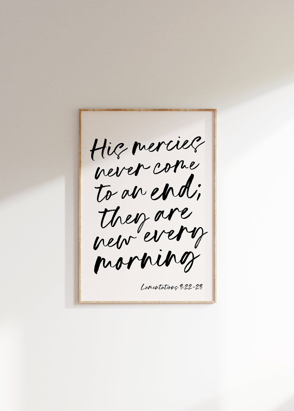 Calligraphy Bible Verse Art Print, Mercies Are New
