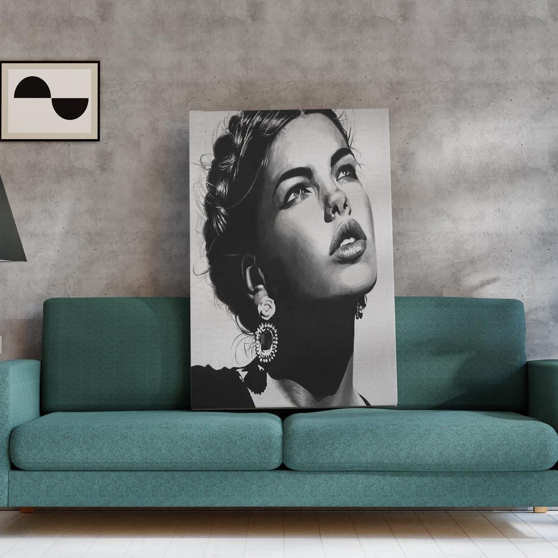 Black And White Elegant Woman Portrait Looking Up Fine Art Print