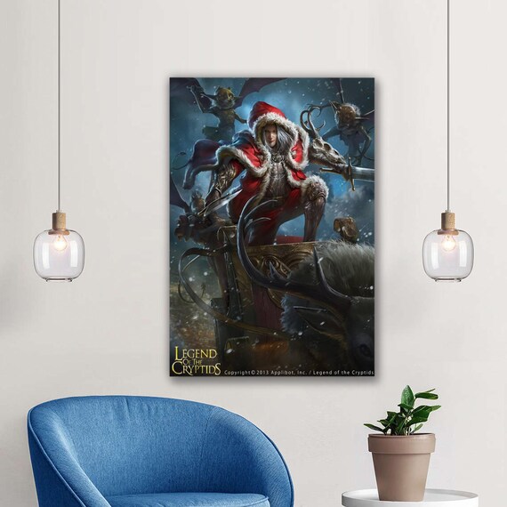 Legend Of The Cryptids Dark Fantasy Christmas Warrior Poster