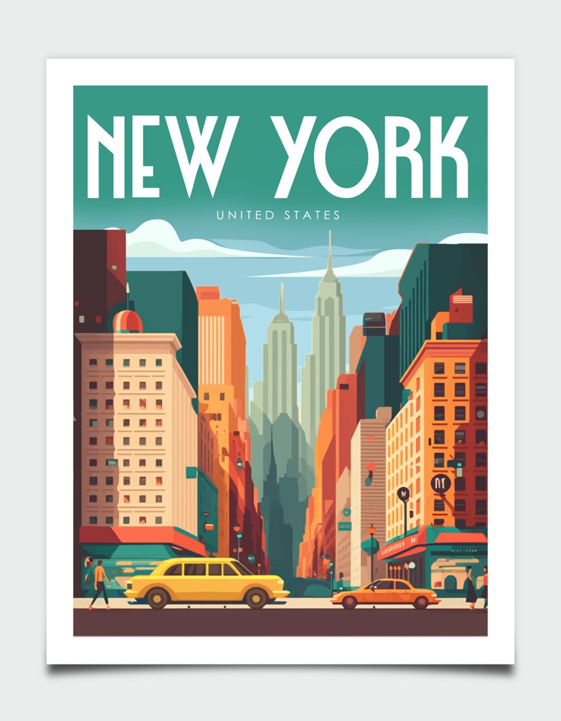 New York Retro Travel Poster, Manhattan Wall Art Print - Image 4