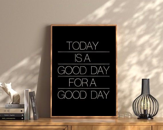 Today Is A Good Day Wall Art Therapy Print Vintage Bar Cart Retro Wall Art Aesthetic Kitchen Decor Poster College Apartment Decor Funky