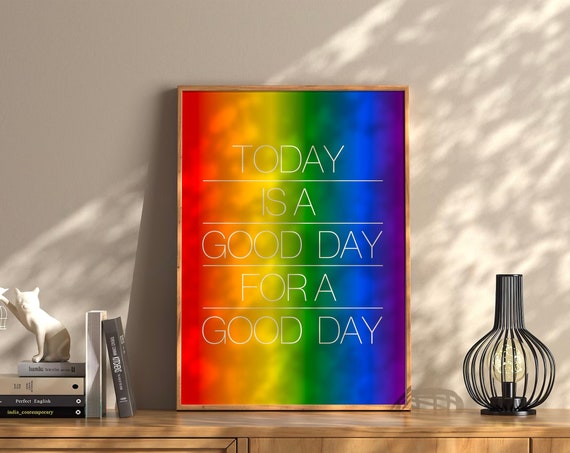 Today Is A Good Day Wall Art Therapy Print Vintage Bar Cart Retro Wall Art Aesthetic Kitchen Decor Poster College Apartment Decor Funky