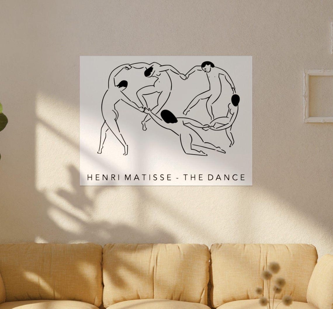 Henri Matisse The Dance Line Drawing Circle Dancers Modern Poster