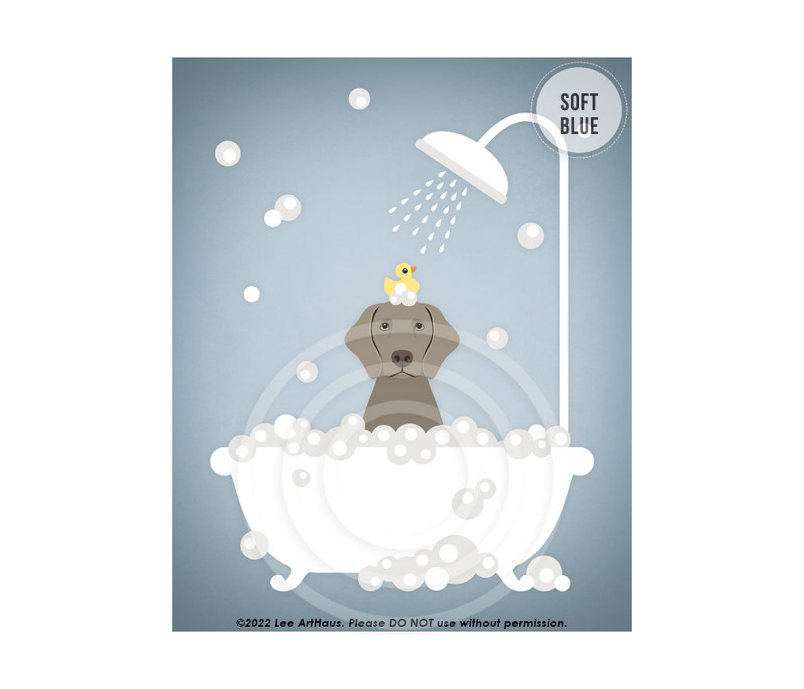 Weimaraner Bubble Bath Shower Rubber Ducky Modern Bathroom Dog Poster - Image 2