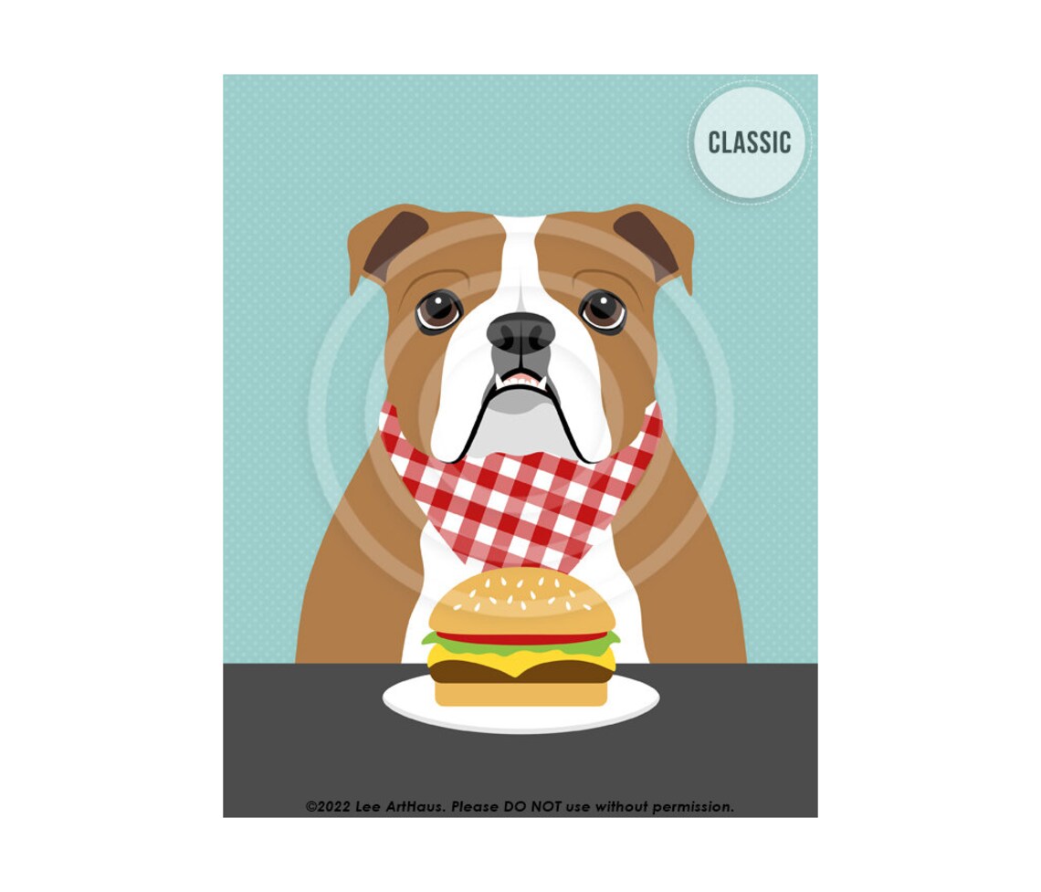 517dp Beer Art Prints English Bulldog Drinking Beer And Eating Hamburger Wall Art Bar Decor Burger And Beer English Bulldog Gifts
