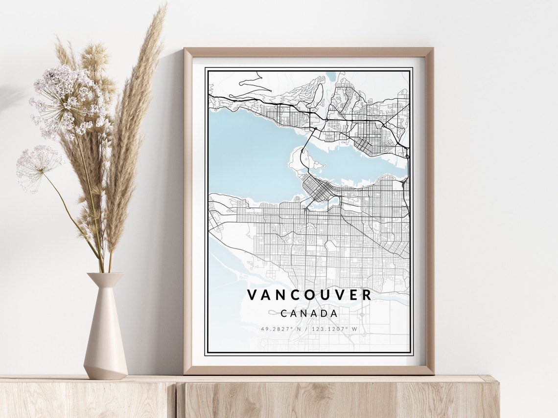 Vancouver Map Print Poster Wall Art Geographic