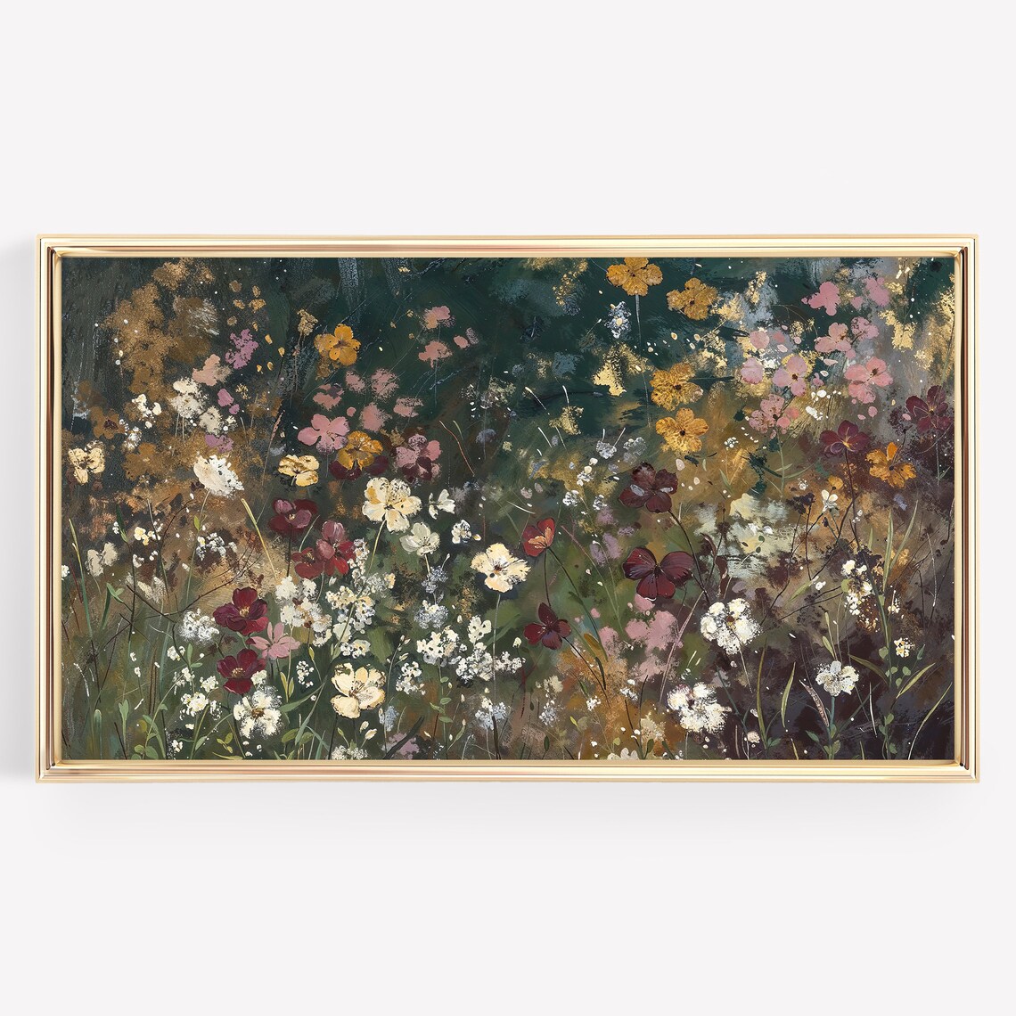 Spring Wildflowers, Moody Vintage Floral Art Print - Image 3