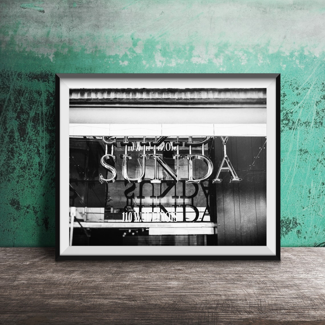 Sunda Restaurant Gold Window Letters Chicago River North Poster - Image 2