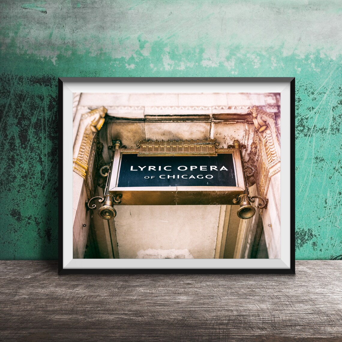 Lyric Opera of Chicago Ornate Brass Entrance Sign Photography Poster