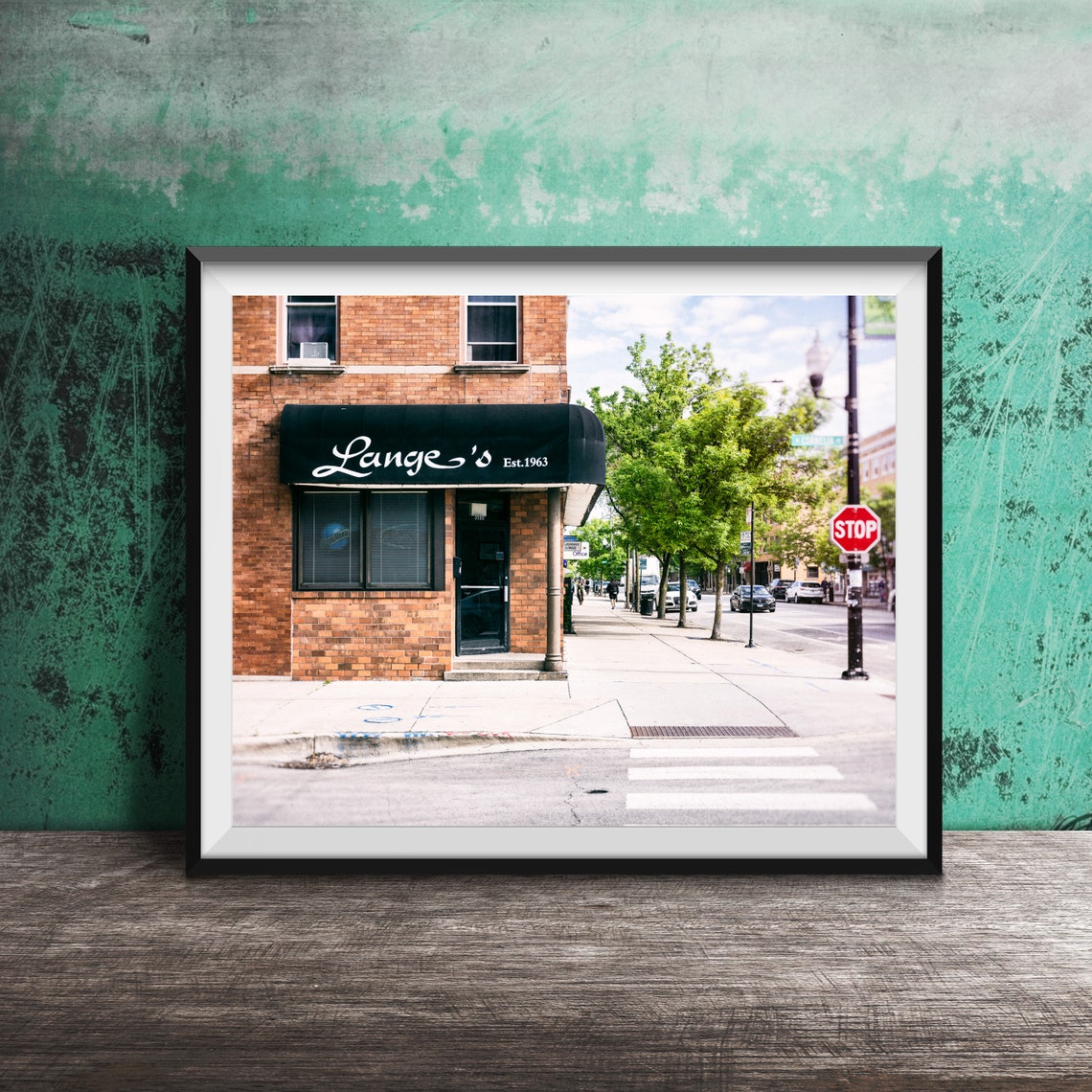 Lange's Bar Corner Storefront Est 1963 Chicago Street Photo Poster