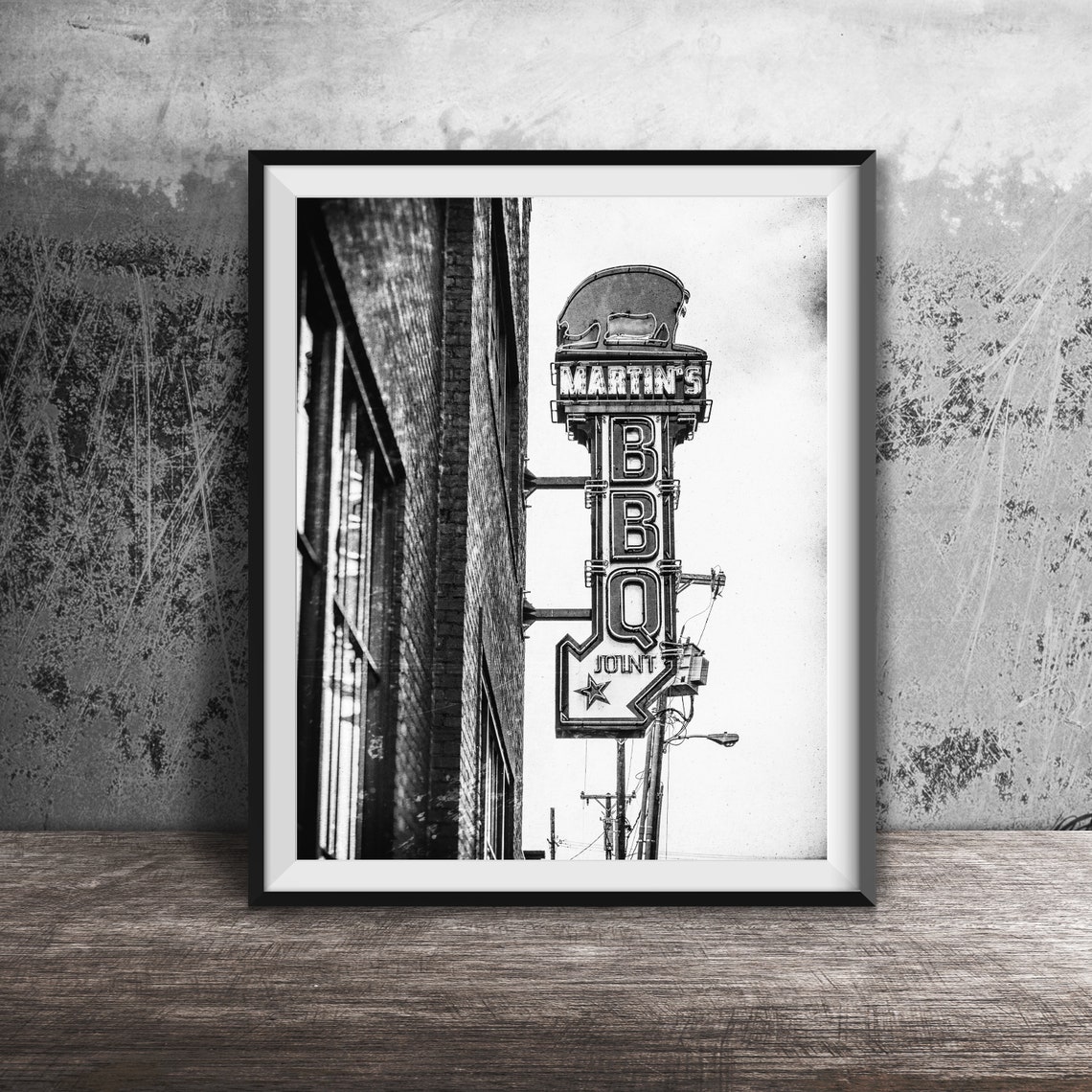 Martins Bbq Joint Nashville Bar Neon Sign Photography Street Art Wall Art Photo Broadway Music City Photography - Image 2