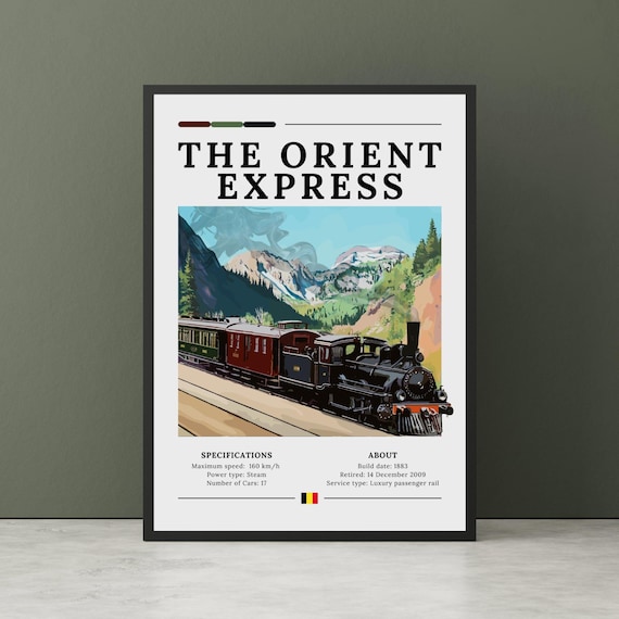 Orient Express Vintage Steam Train Mountain Journey Art Poster