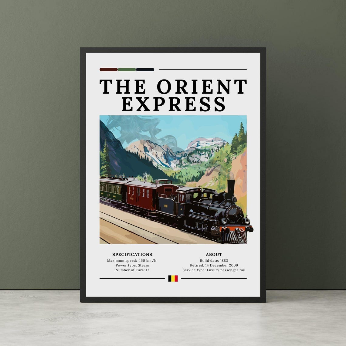 Orient Express Vintage Steam Train Mountain Journey Art Poster