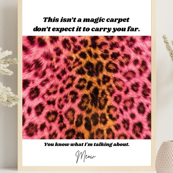 Funny Bathroom Wall Art Leopard Home Decor Sassy Restroom Bar Glam Salon Bold Animal Humor Poster