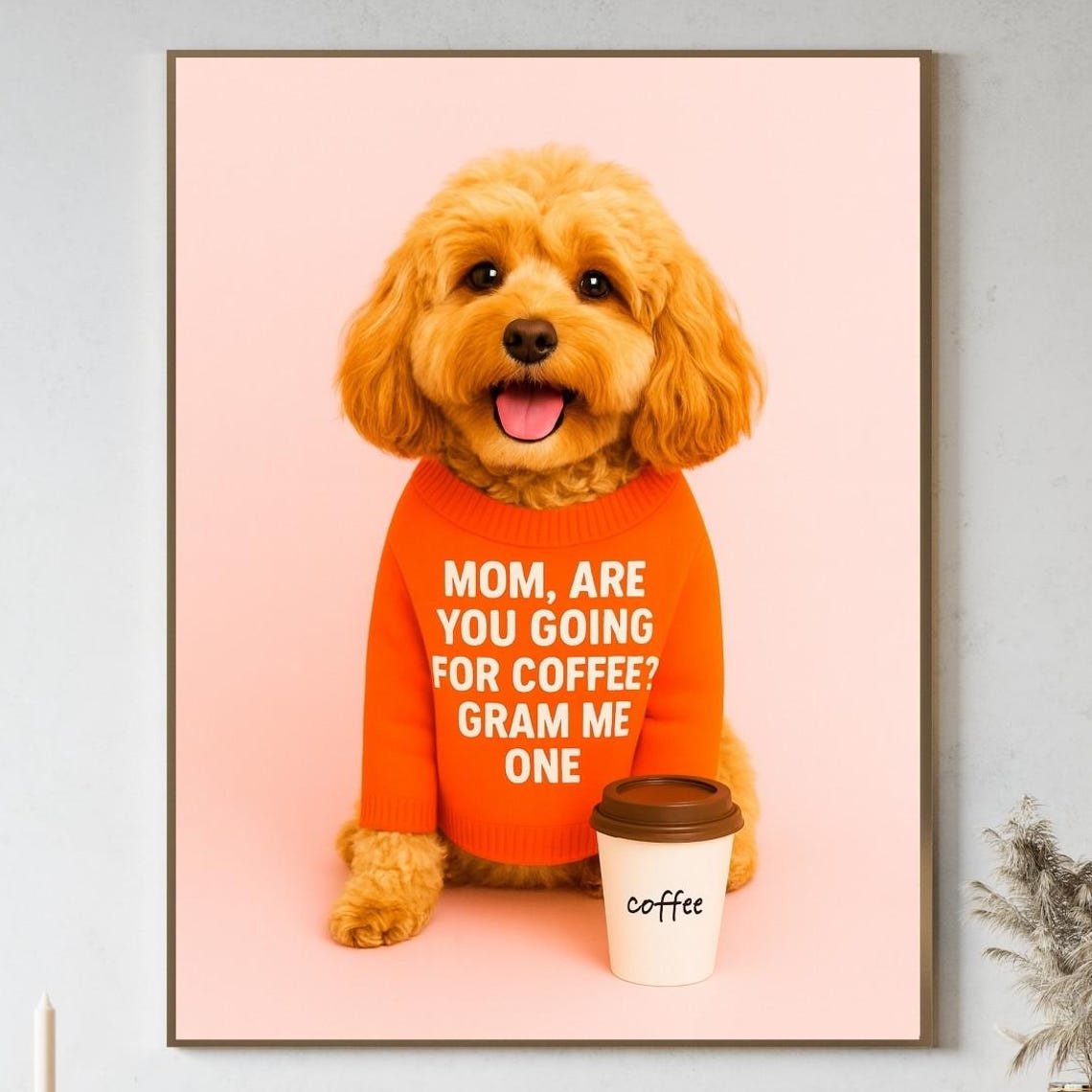 Cavapoo Wall Art, Cozy Pet Decor Poster