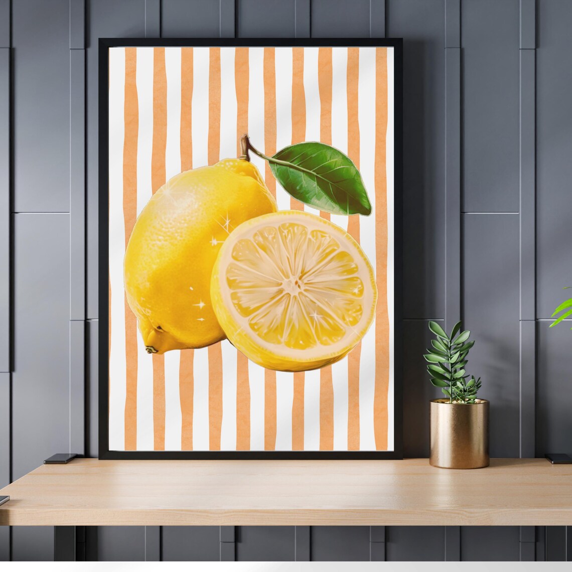 Lemon Art Print, Modern Kitchen Wall Decor - Image 3