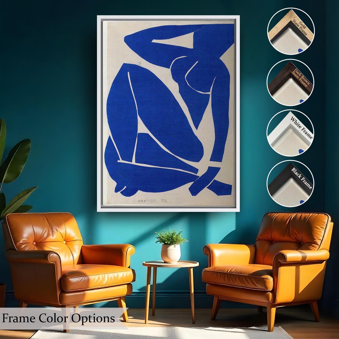 Henri Matisse Blue Nude Seated Woman Bold Paper Cutout Art Print - Image 2