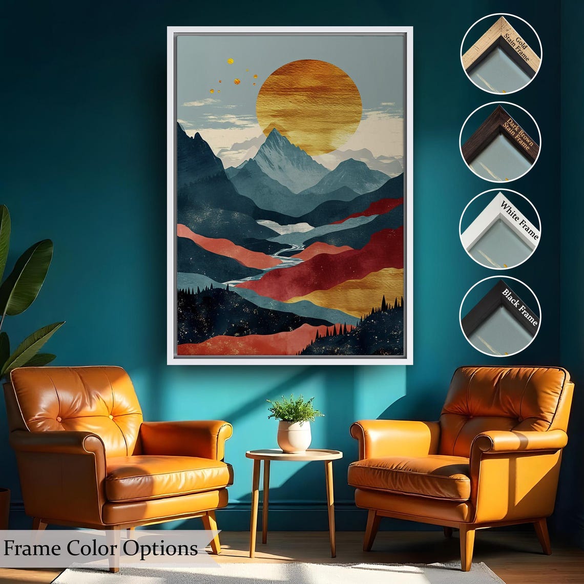 Sunset Above The Mountains Painting Nature Wall Decor Nature Art Nature Wall Decor Nature Print - Image 2