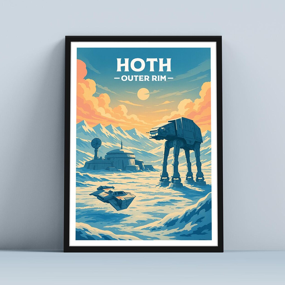 Hoth Travel Poster, Fantasy Sci-Fi Movie Art