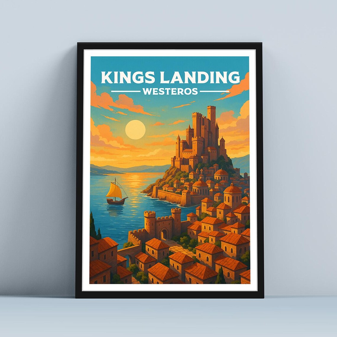 Kings Landing Travel Poster, Fantasy Sci-Fi Decor