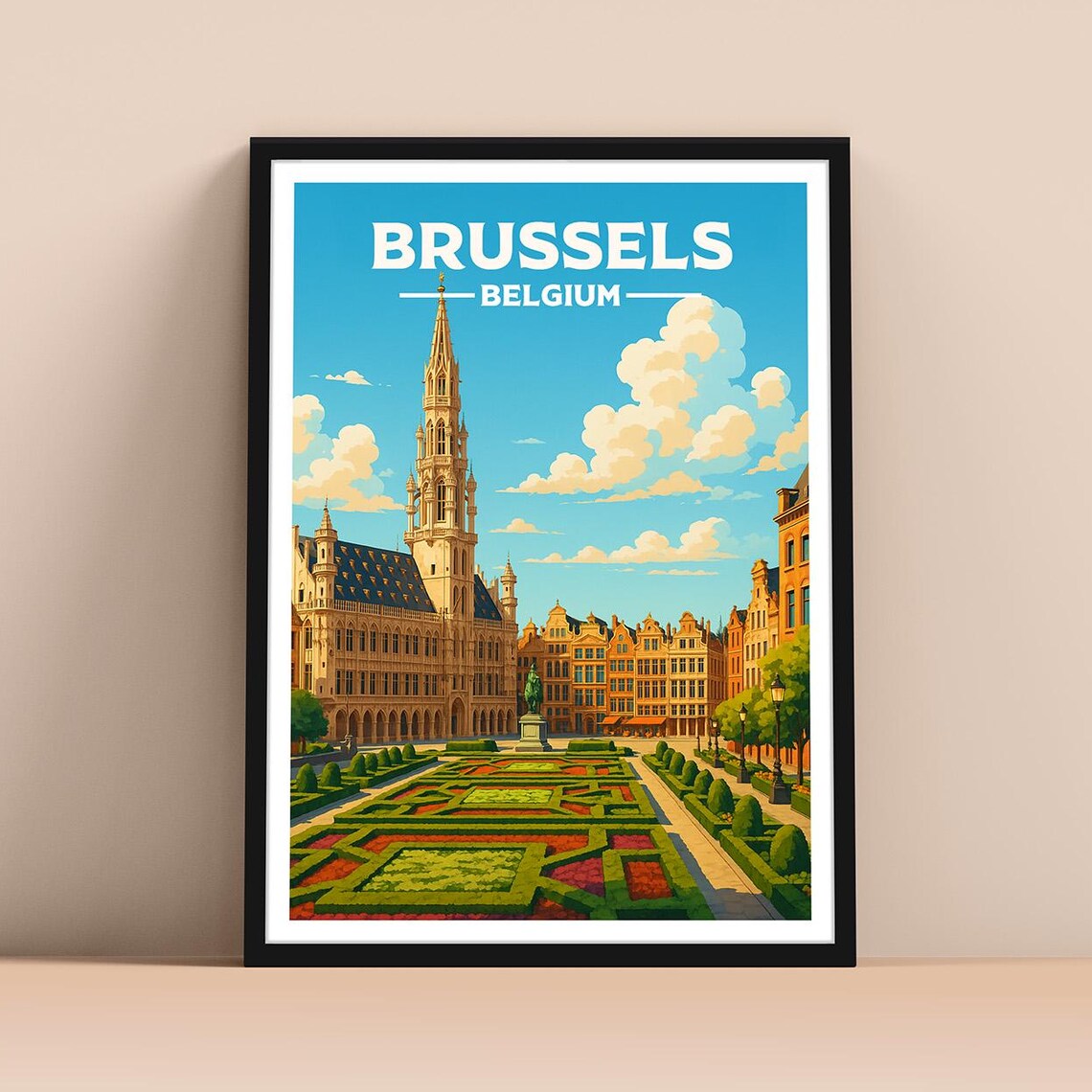 Brussels Travel Poster, Europe City Wall Art
