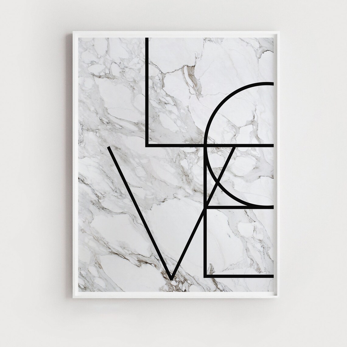 Love Typography Art Print, Monochrome Modern Decor - Image 3