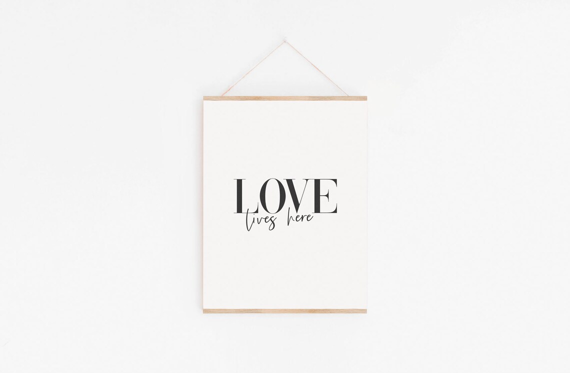 Love Lives Here Sign, Valentine Wall Art Print - Image 2
