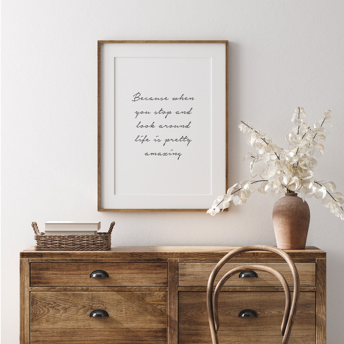 Life Is Pretty Amazing Inspirational Script Mindfulness Poster - Image 3
