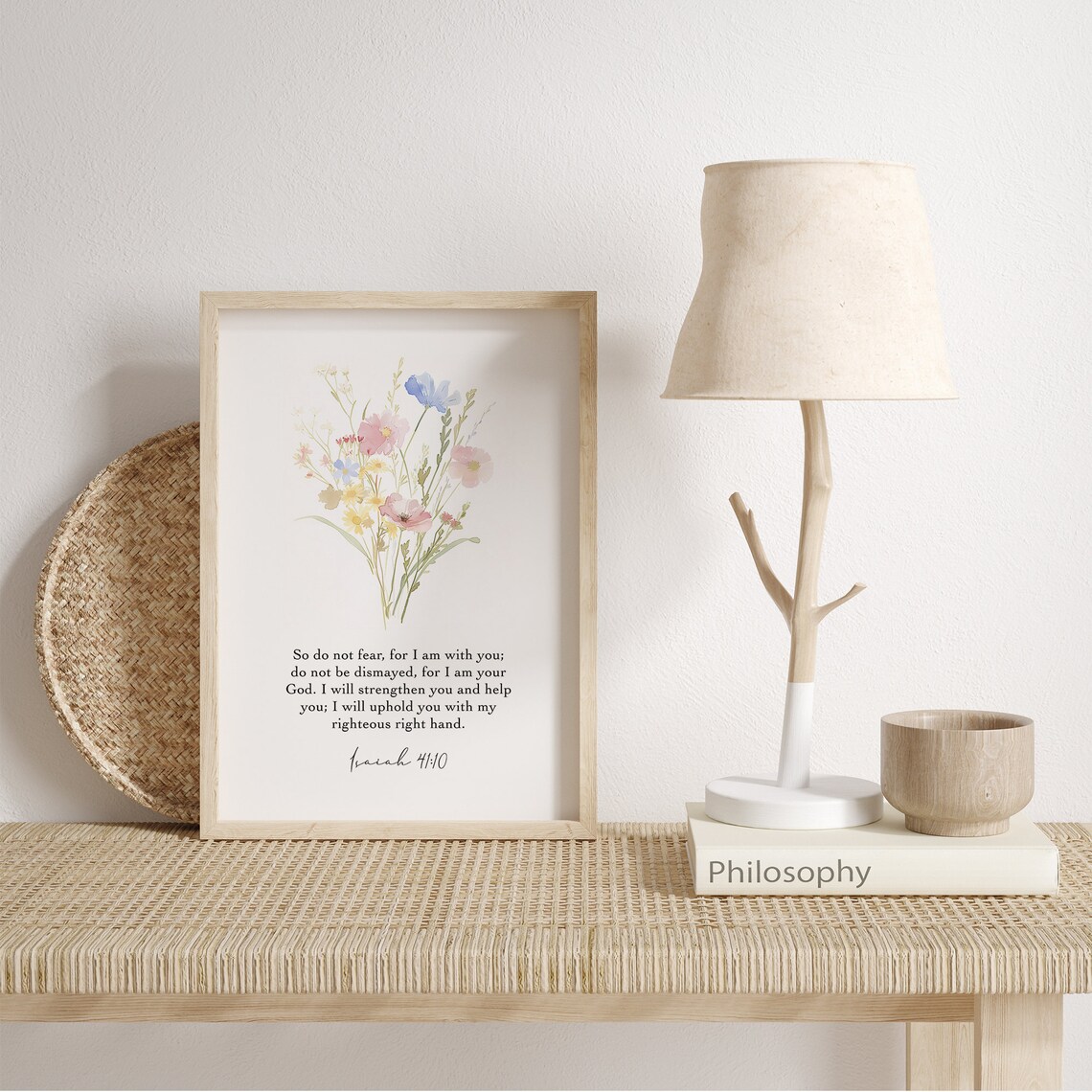 Isaiah 41:10 Faith Quote Scripture Art Print - Image 3
