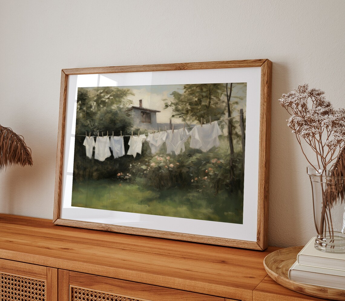 Laundry Room Vintage Farmhouse Oil Painting Art Print - Image 2