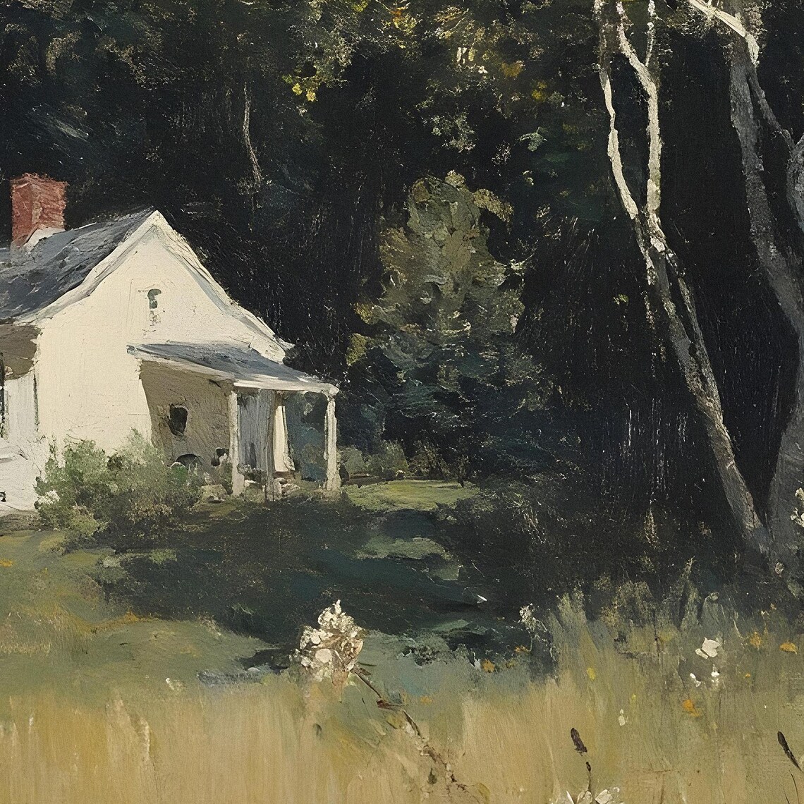 Vintage Countryside Landscape, Rustic Farmhouse - Image 2