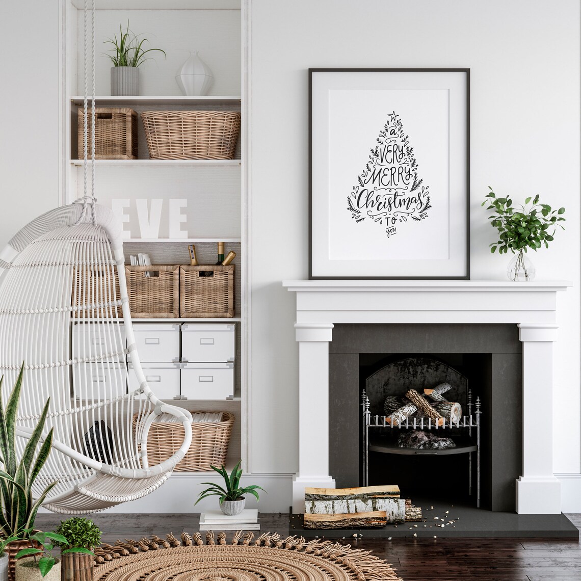 Christmas Tree Print, Merry Christmas Holiday Decor - Image 2