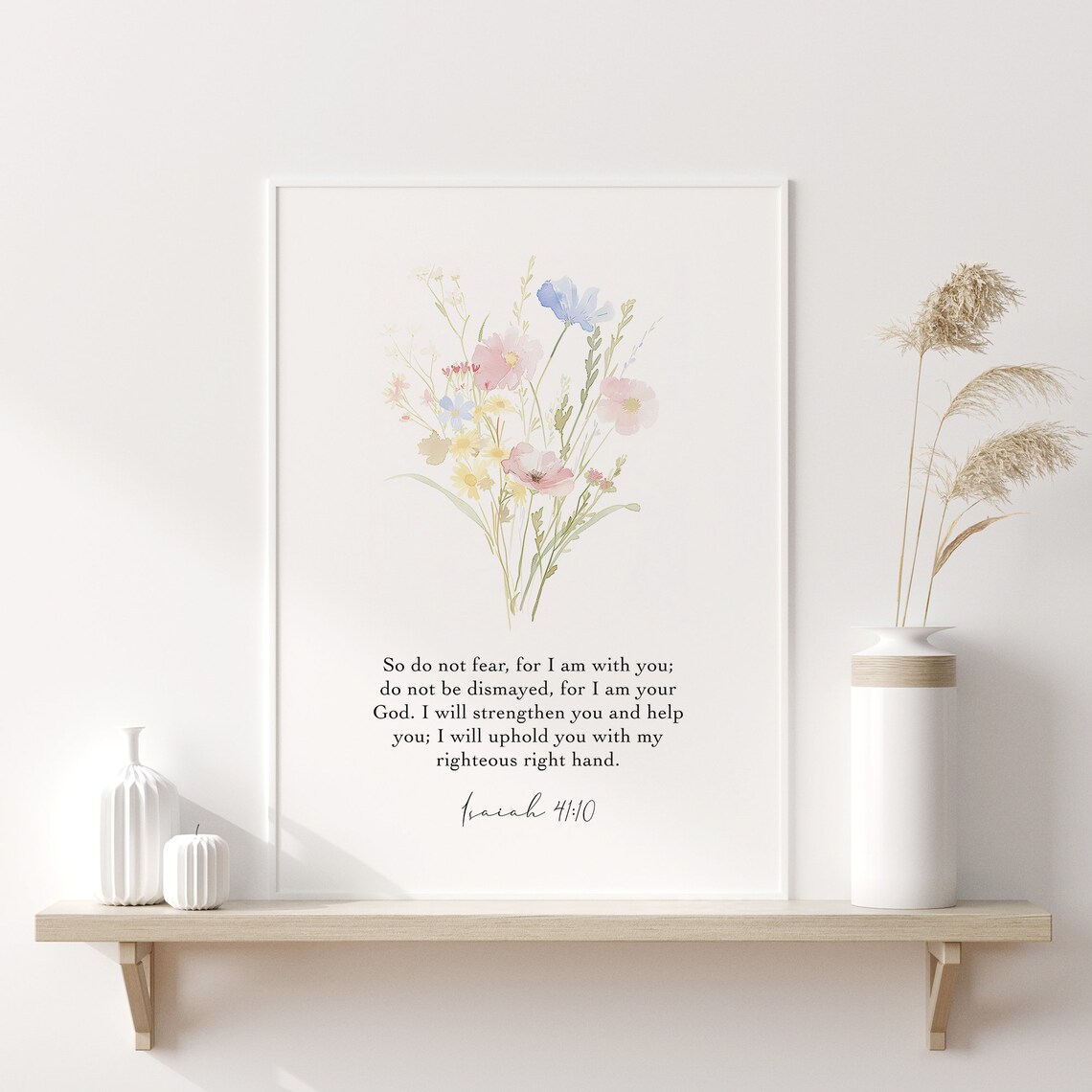 Isaiah 41:10 Faith Quote Scripture Art Print - Image 6