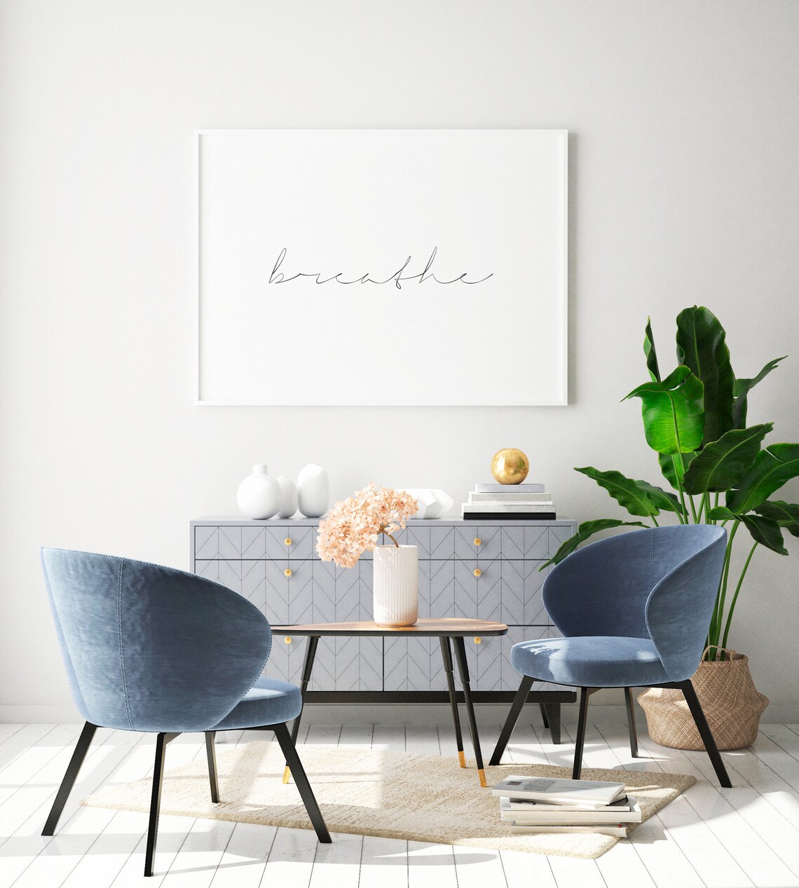 Breathe Yoga Poster Print, Bedroom Wall Art - Image 4