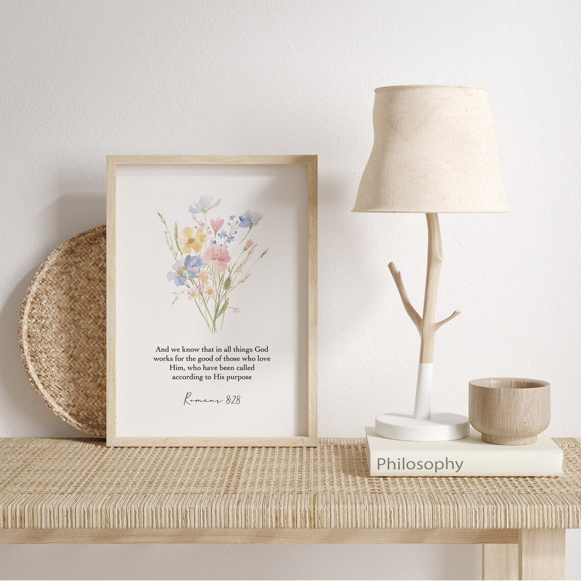 Romans 8:28 Bible Verse Art Print, Christian Decor - Image 3