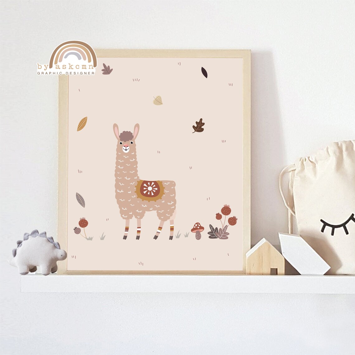 Cute Fluffy Alpaca Nursery Baby Room Animal Lover Decor Poster - Image 3