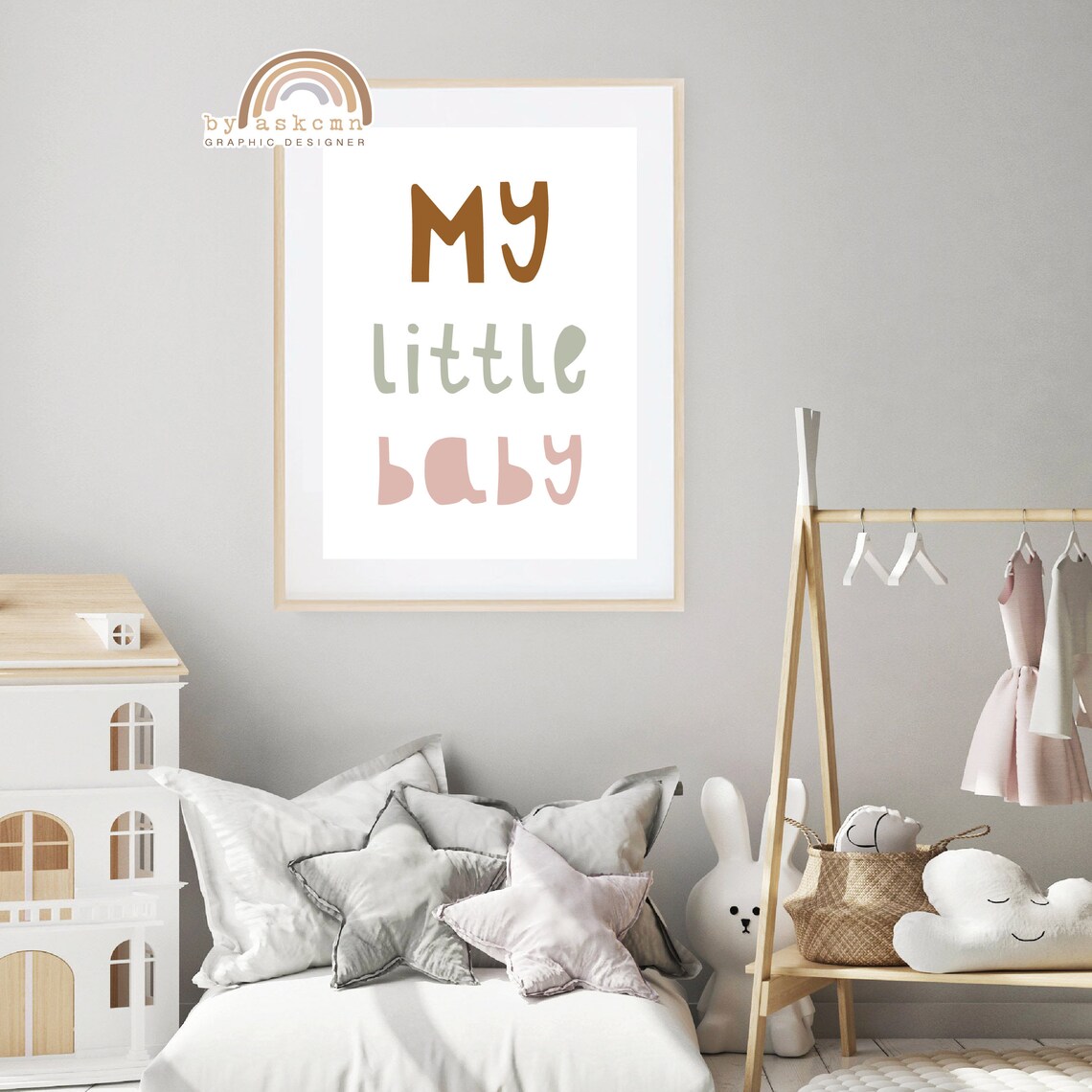 Nurserywall Art Rainbow Wall Decor Baby Room Poster Nursery Print Art Neutral Rainbow Art Quote Poster Instant - Image 3