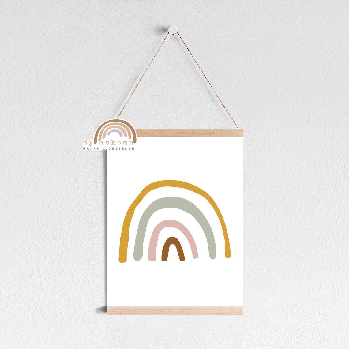 Rainbow Wall Decor Print Baby Room Poster Nursery Print Art Boho Rainbow Instant Neutral Rainbow Wall Decor Print - Image 3