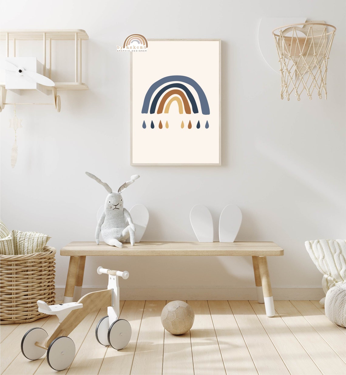 Nursery Wall Art Neutral Rainbow Art Baby Room Poster Rainbow Wall Decor Print Boho Wall Art Quote Poster Living Room Art - Image 3