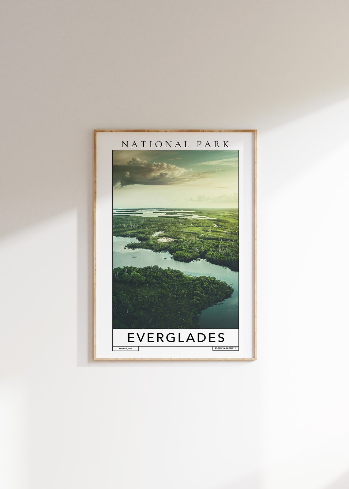 Everglades Florida Aerial Mangrove Wetlands River National Park Poster