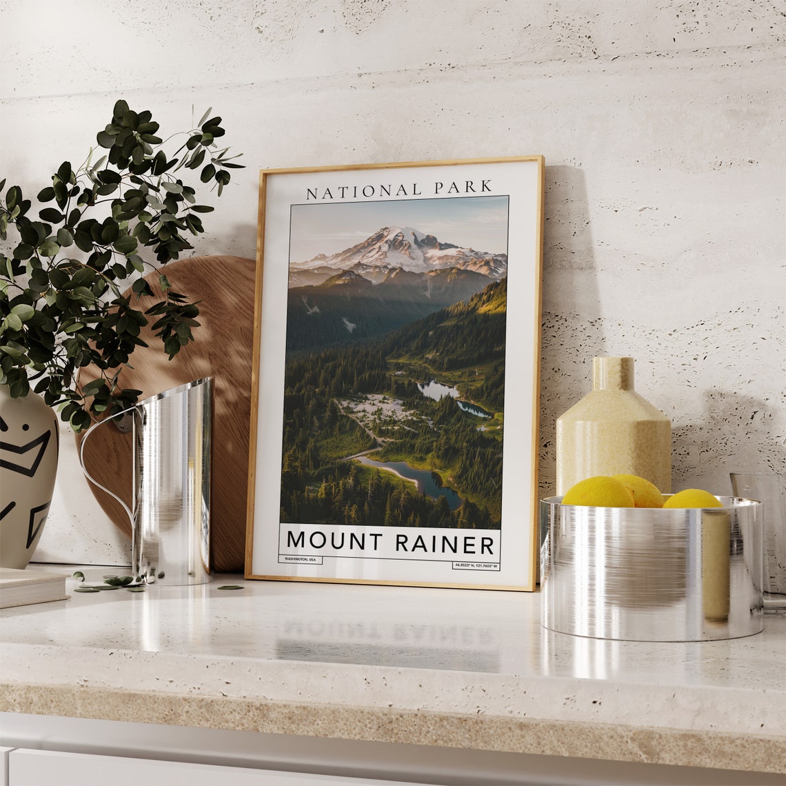 Mount Rainier National Park Washington Snowcapped Peak Travel Poster - Image 2