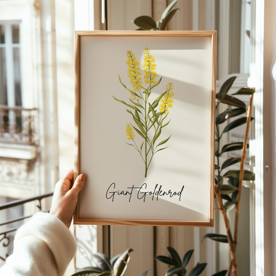 Giant Goldenrod Botanical Watercolor State Flower Minimalist Art Print